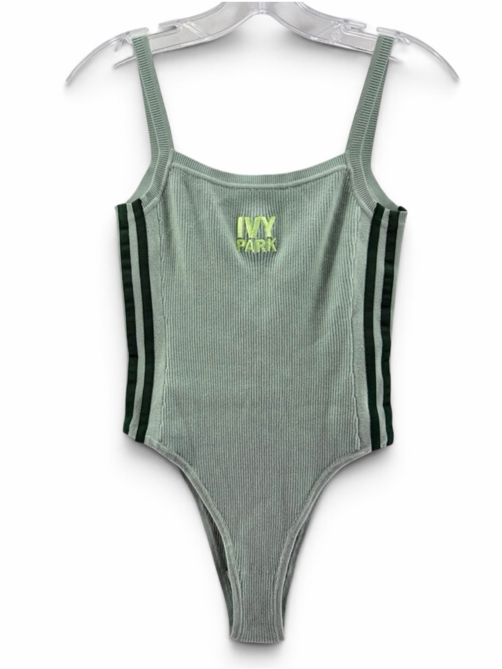 IVY PARK x Adidas Sage Green Ribbed Knit Tank Bodysuit Size Medium-NWT